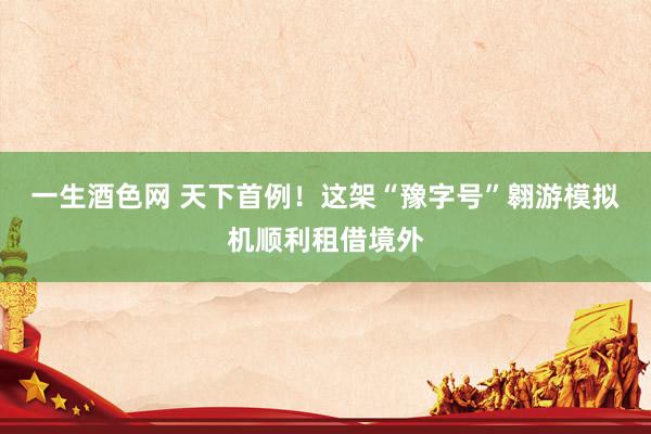 一生酒色网 天下首例！这架“豫字号”翱游模拟机顺利租借境外