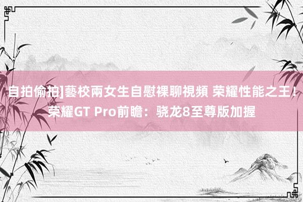 自拍偷拍]藝校兩女生自慰裸聊視頻 荣耀性能之王！荣耀GT Pro前瞻：骁龙8至尊版加握
