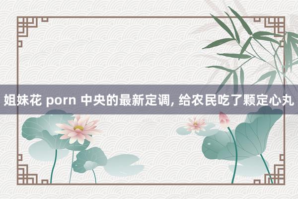 姐妹花 porn 中央的最新定调， 给农民吃了颗定心丸